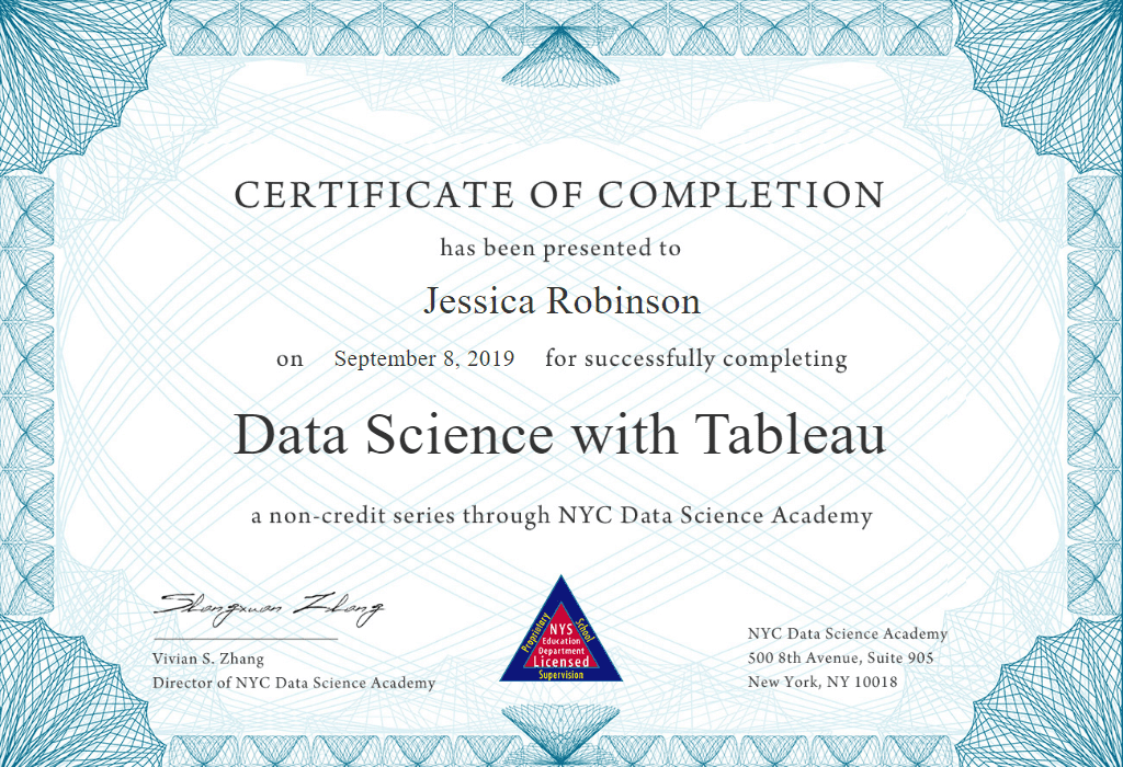 PD- Data Science with Tableau certificate