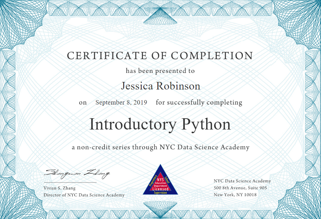 Python Course Certificate